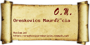 Oreskovics Maurícia névjegykártya